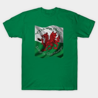 Y Ddraig Goch Ddyry Cychwyn Welsh Rugby And Flag T-Shirt